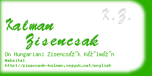 kalman zisencsak business card